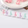 Wholesale of small macaron-colored I-shaped nails for office use, cork board, plastic drawing nails, with a length of 11mm and a clamping pin details Picture